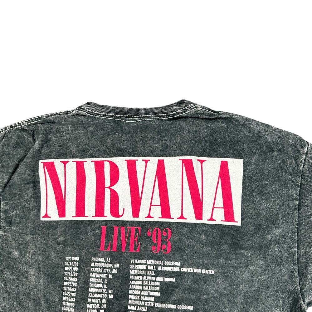 Nirvana Smiley Face Gray Hot Pink Men’s T-Shirt Medium Grunge Band Tee - Picture 4 of 5